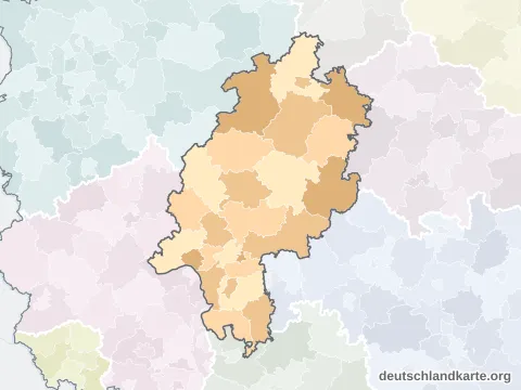 Karte von Hessen
