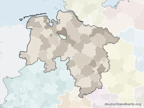 Karte von Niedersachsen