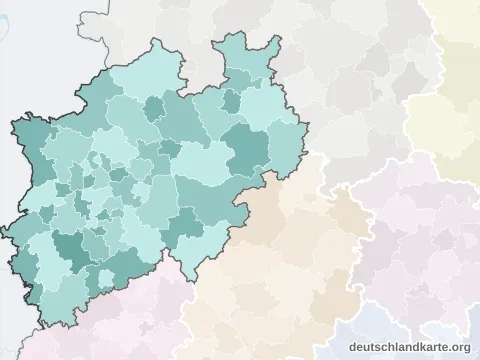 Karte von Nordrhein-Westfalen