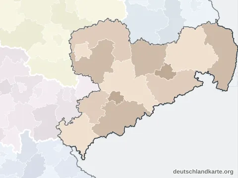Karte von Sachsen