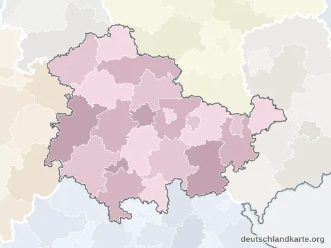 Karte von Thüringen