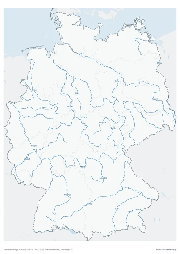 Vorschau: Deutschlandkarte der Flüsse