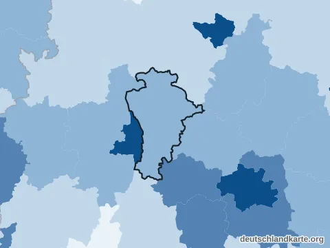 Vorschau: Bevölkerungsdichte vom Landkreis Aichach-Friedberg