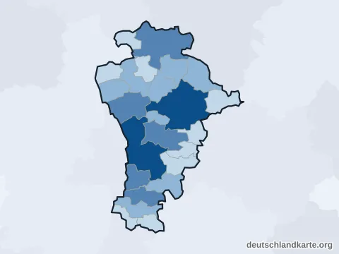 Vorschau: Einwohnerkarte vom Landkreis Aichach-Friedberg