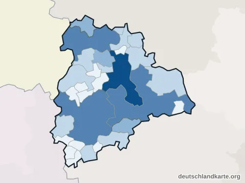 Vorschau: Einwohnerkarte vom Landkreis Altenburger Land