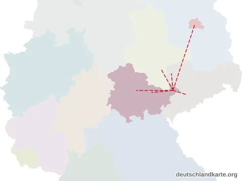 Vorschau: Entfernungskarte vom Landkreis Altenburger Land