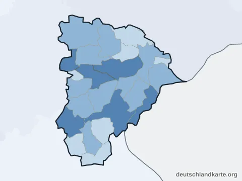 Vorschau: Einwohnerkarte vom Landkreis Altötting