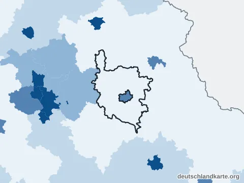 Vorschau: Bevölkerungsdichte vom Landkreis Amberg-Sulzbach