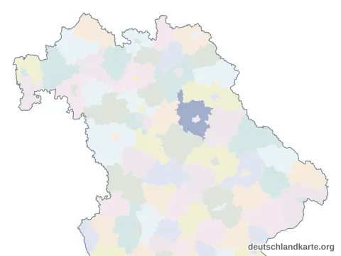 Vorschau: Karte im Bundesland vom Landkreis Amberg-Sulzbach