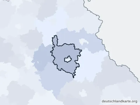 Vorschau: Nachbarkreiskarte vom Landkreis Amberg-Sulzbach