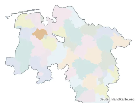 Vorschau: Karte im Bundesland vom Landkreis Ammerland