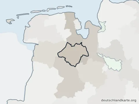Vorschau: Nachbarkreiskarte vom Landkreis Ammerland