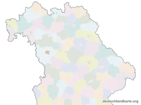 Vorschau: Karte im Bundesland von der kreisfreien Stadt Ansbach