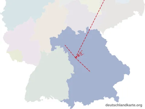 Vorschau: Entfernungskarte von der kreisfreien Stadt Ansbach