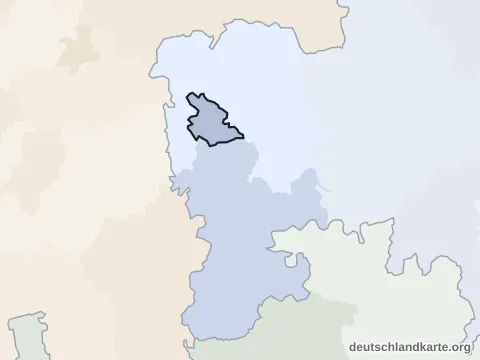 Vorschau: Nachbarkreiskarte von der kreisfreien Stadt Aschaffenburg