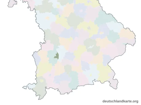 Vorschau: Karte im Bundesland von der kreisfreien Stadt Augsburg