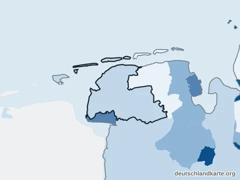 Vorschau: Bevölkerungsdichte vom Landkreis Aurich