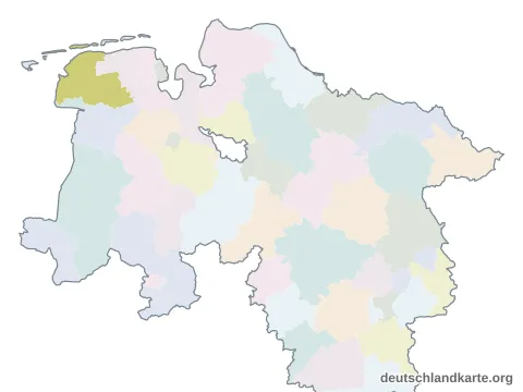 Vorschau: Karte im Bundesland vom Landkreis Aurich