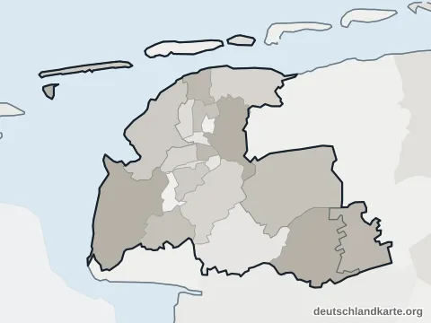 Vorschau: Ortskarte vom Landkreis Aurich