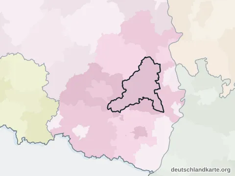 Vorschau: Nachbarkreiskarte vom Landkreis Bad Dürkheim