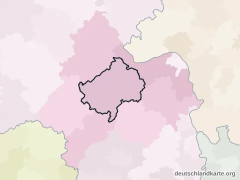 Vorschau: Nachbarkreiskarte vom Landkreis Bad Kreuznach