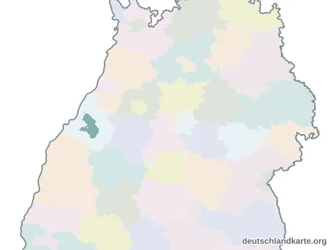 Vorschau: Karte im Bundesland vom Stadtkreis Baden-Baden