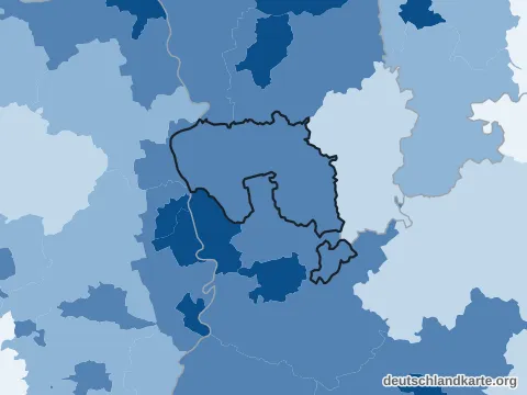 Vorschau: Bevölkerungsdichte vom Landkreis Bergstraße