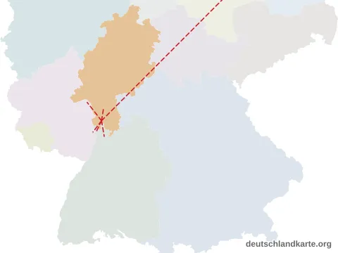 Vorschau: Entfernungskarte vom Landkreis Bergstraße