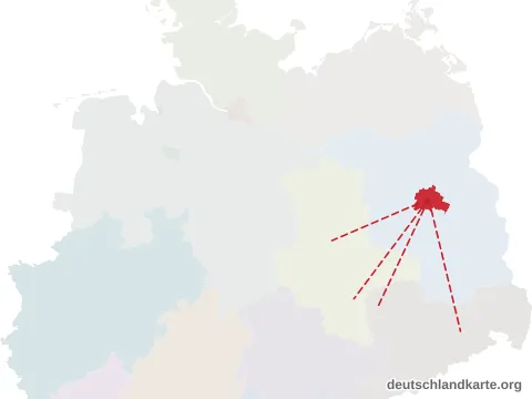 Entfernungskarte: Kreisfreie Stadt Berlin