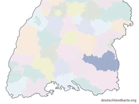 Vorschau: Karte im Bundesland vom Landkreis Biberach