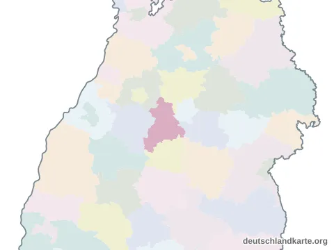 Vorschau: Karte im Bundesland vom Landkreis Böblingen