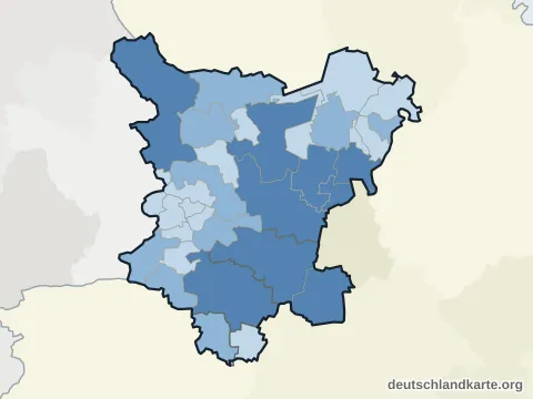 Vorschau: Einwohnerkarte vom Landkreis Börde