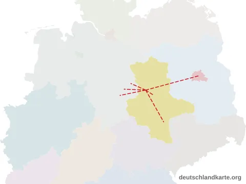 Vorschau: Entfernungskarte vom Landkreis Börde