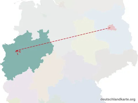 Vorschau: Entfernungskarte von der kreisfreien Stadt Bottrop
