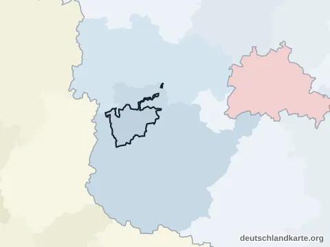 Vorschau: Nachbarkreiskarte von der kreisfreien Stadt Brandenburg an der Havel