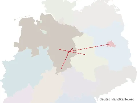 Vorschau: Entfernungskarte von der kreisfreien Stadt Braunschweig