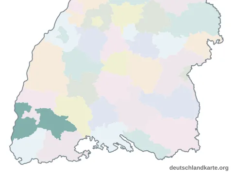 Vorschau: Karte im Bundesland vom Landkreis Breisgau-Hochschwarzwald