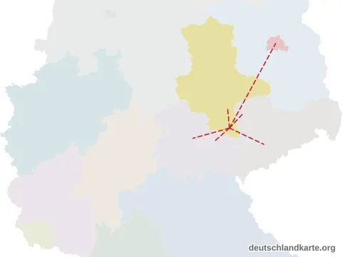 Vorschau: Entfernungskarte vom Burgenlandkreis