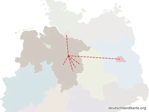 Vorschau: Entfernungskarte vom Landkreis Celle
