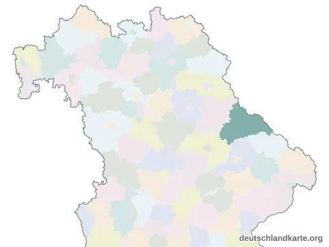 Vorschau: Karte im Bundesland vom Landkreis Cham