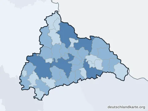 Vorschau: Einwohnerkarte vom Landkreis Cham