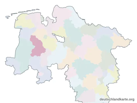 Vorschau: Karte im Bundesland vom Landkreis Cloppenburg