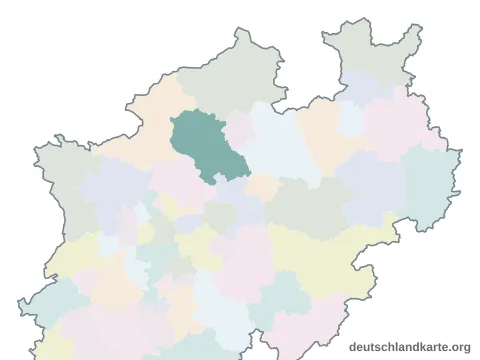 Vorschau: Karte im Bundesland vom Kreis Coesfeld