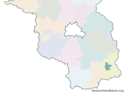 Vorschau: Karte im Bundesland von der kreisfreien Stadt Cottbus