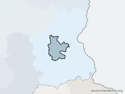 Vorschau: Nachbarkreiskarte von der kreisfreien Stadt Cottbus
