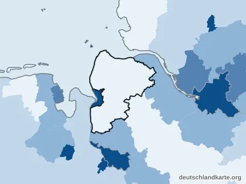 Vorschau: Bevölkerungsdichte vom Landkreis Cuxhaven