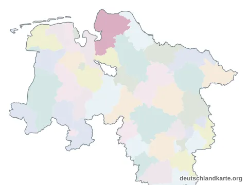 Vorschau: Karte im Bundesland vom Landkreis Cuxhaven
