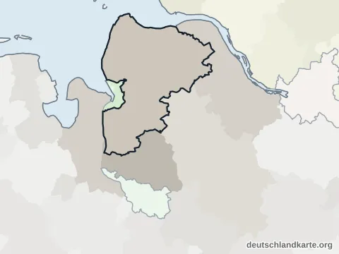 Vorschau: Nachbarkreiskarte vom Landkreis Cuxhaven