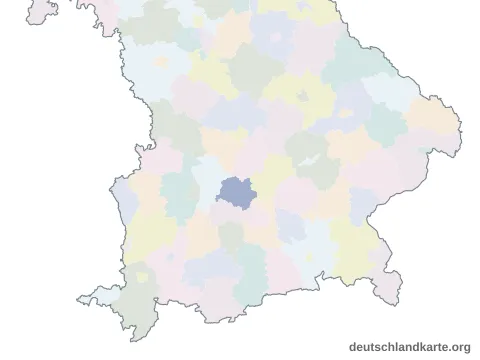 Vorschau: Karte im Bundesland vom Landkreis Dachau