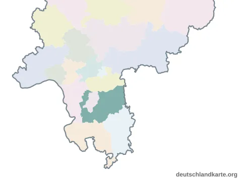 Vorschau: Karte im Bundesland vom Landkreis Darmstadt-Dieburg